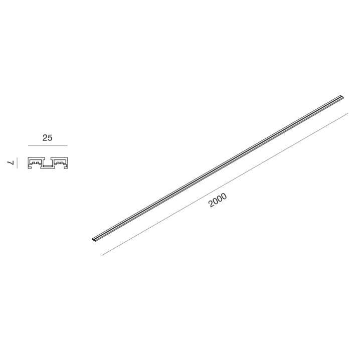 Binario Elettrificato Magnetico da Incasso ULTRASLIM GBIN30