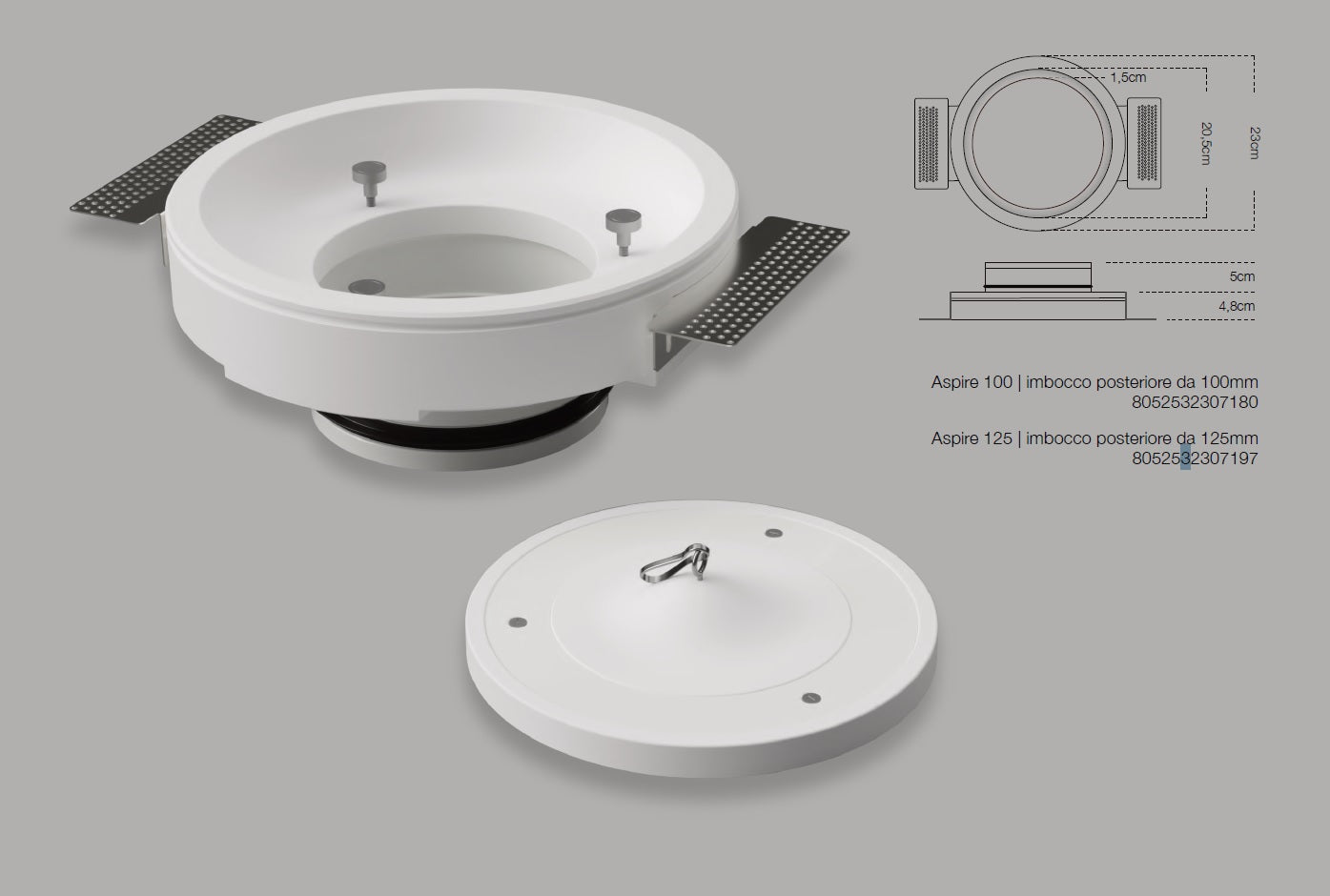 PORTA FARETTO DA INCASSO IN GESSO Mod.ASPIRA