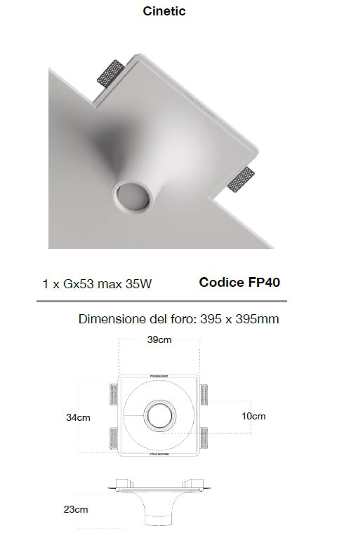 PORTA FARETTO DA INCASSO IN GESSO Mod.CINETIC