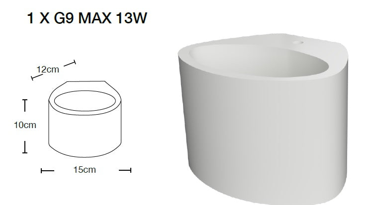APPLIQUE in Gesso da Parete verniciabile attacco E27 Art.CUP