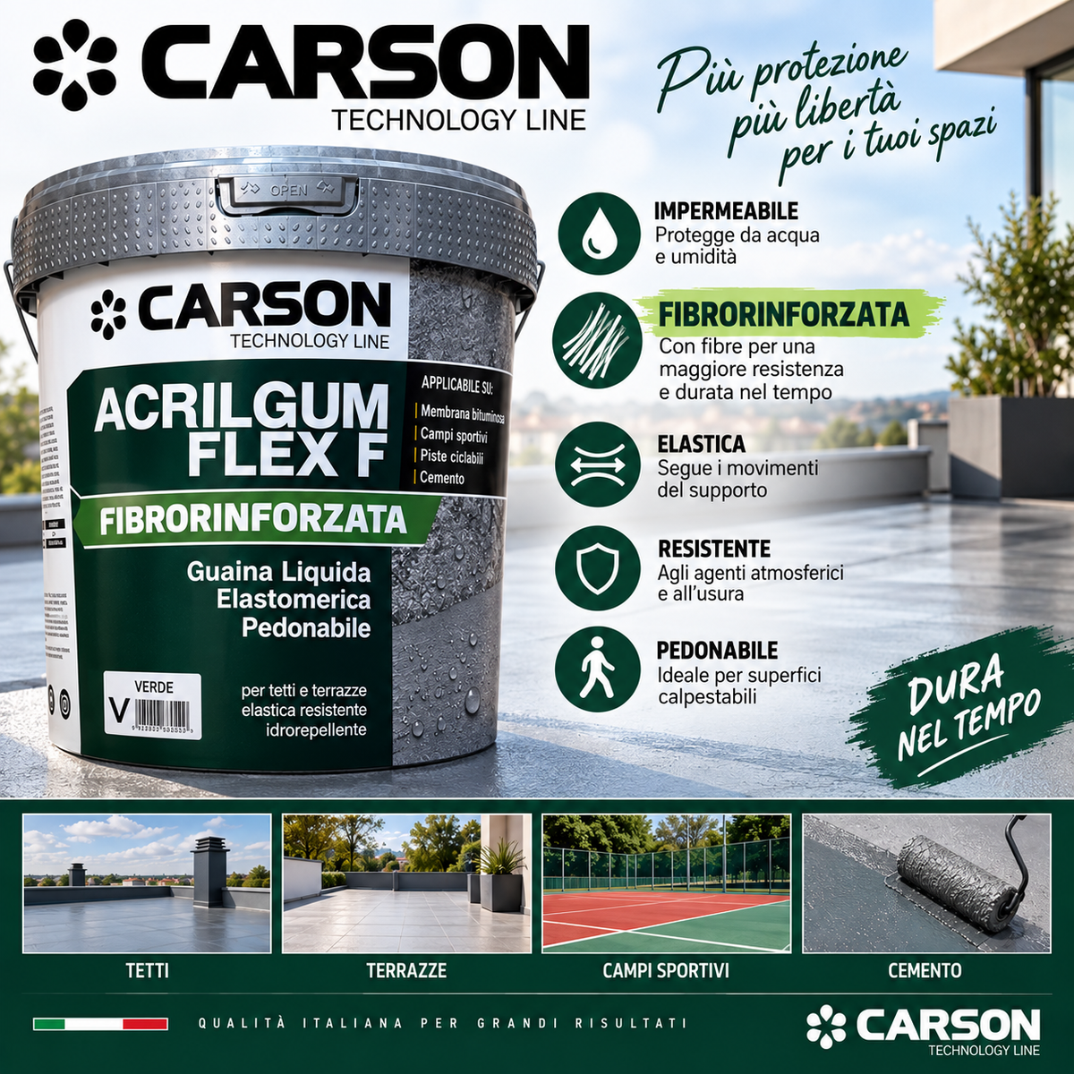 GUAINA ACRILICA FLEX FIBRORINFORZATA ACRILGUM