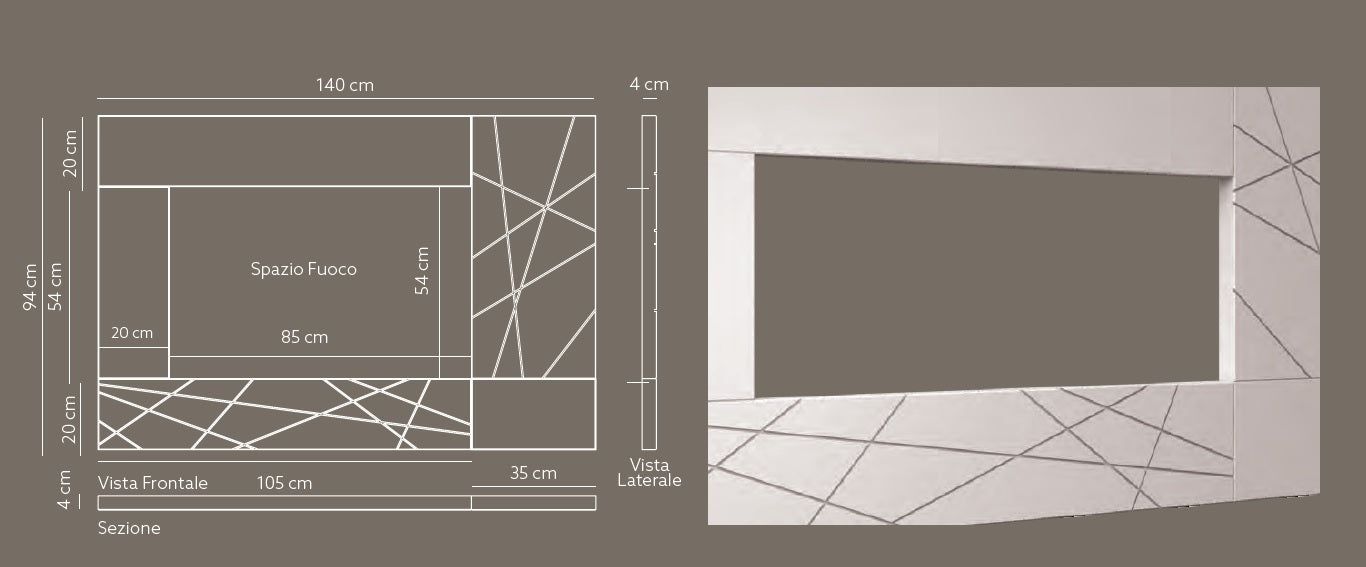 CAMINETTO IN GESSO CD19 NEW YORK