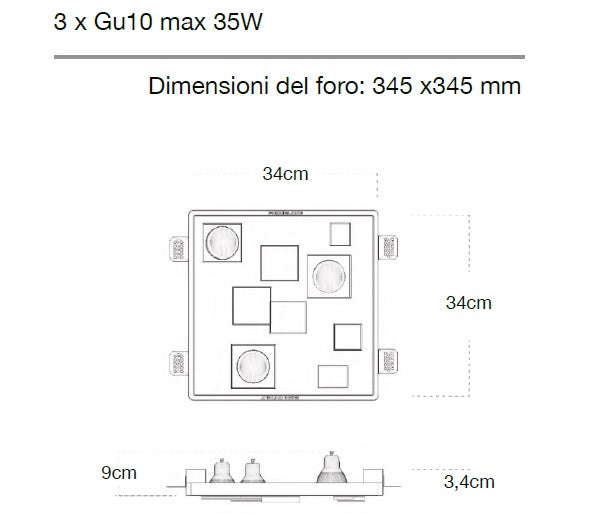 PORTA FARETTO DA INCASSO IN GESSO MOD.RINGO