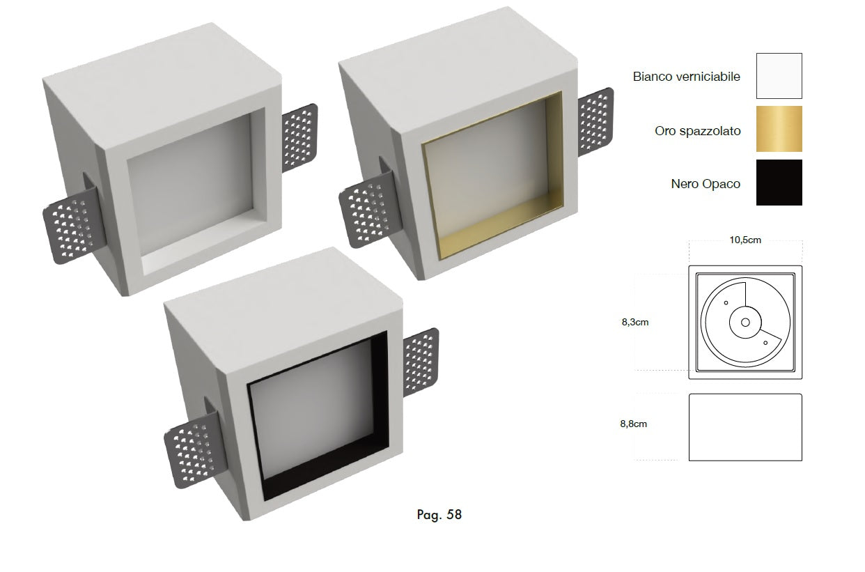 PORTA FARETTO DA INCASSO IN GESSO Mod.UFFIZI