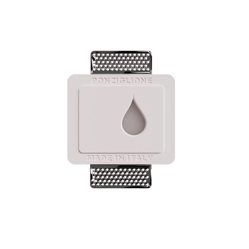 SEGNAPASSI DA INCASSO IN GESSO CERAMICO CON FORO A FORMA DI GOCCIA CON CHIP LED BRIDGELUX 3W 13,7X11,5