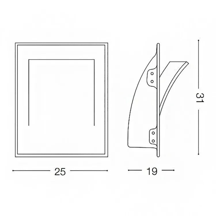Applique incasso foglio led gesso lampada parete incasso VERNICIABILE attacco E27 Art.AL055