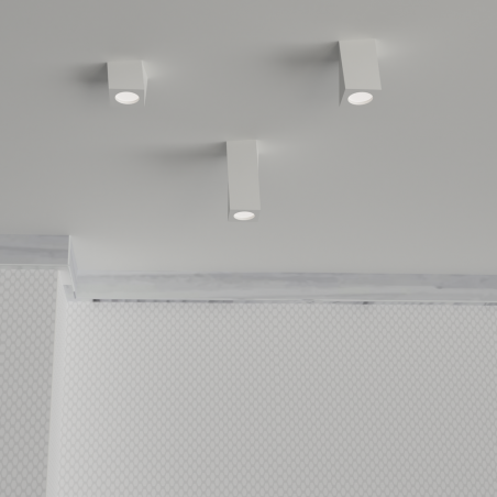 PORTA FARETTO DA INCASSO IN GESSO FP34 CUBETTO DISALLINEATO 18CM AL34