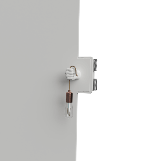 APPLIQUE IN GESSO DI FORMA DI PUGNO COMPLETO DI CAVO PER LAMPADE E27 Art.ORTIGIA AP13