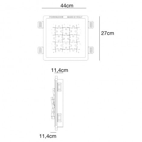 APPLIQUE IN GESSO DALLA FORMA DI PUZZLE, ATTACCO G9 - AP18