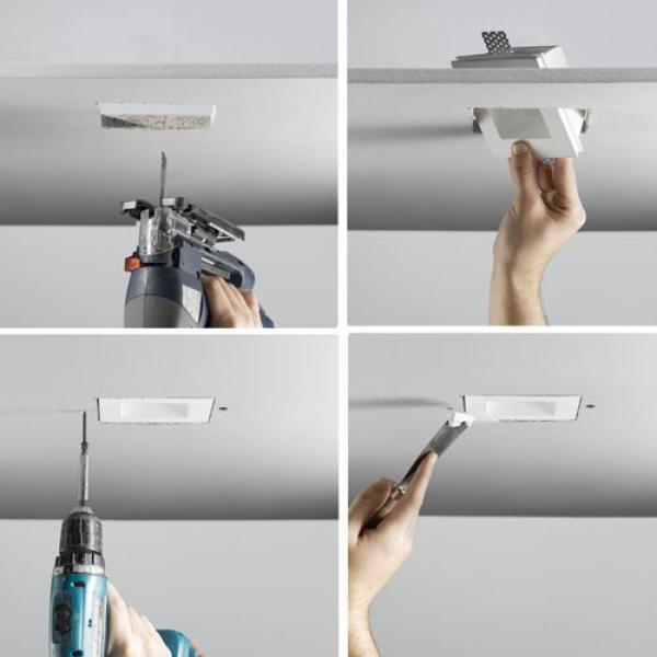 Porta faretto da incasso in gesso tondo ART.01