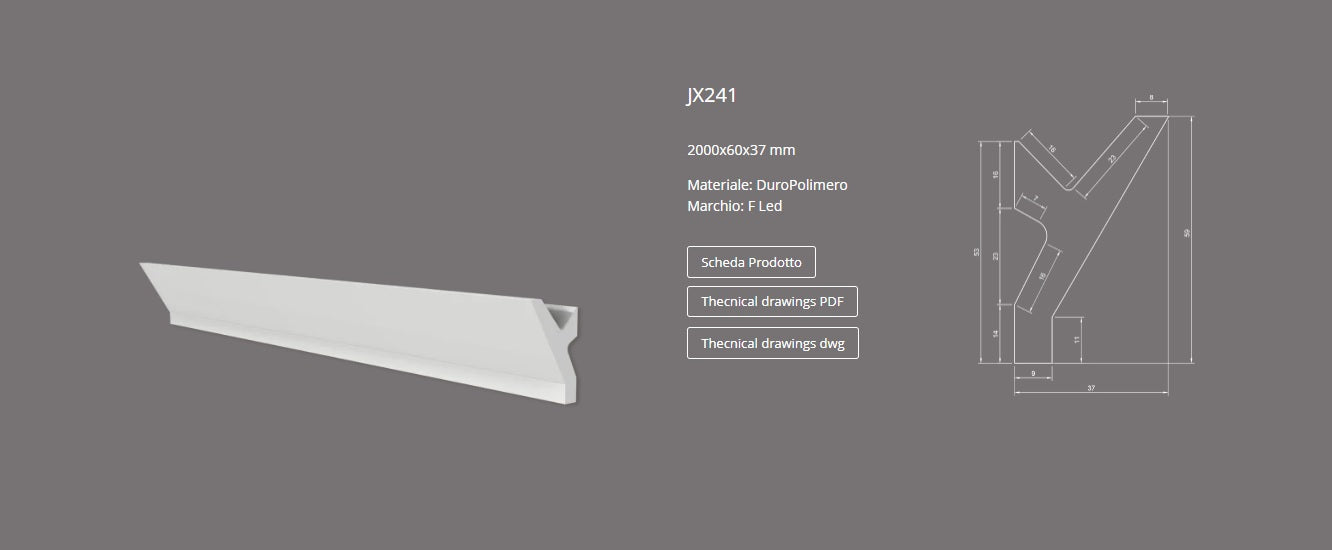 CORNICE IN DURO POLIMERO PORTA LED JX241