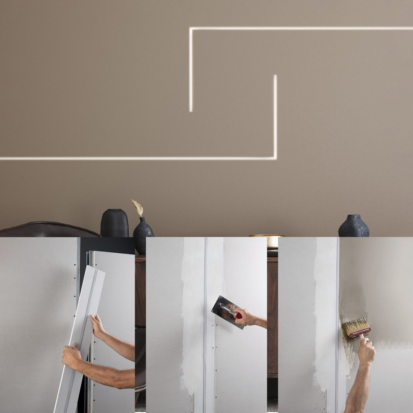 Cartongesso Preassemblato con profilo Porta Led per tagli Luce AL05