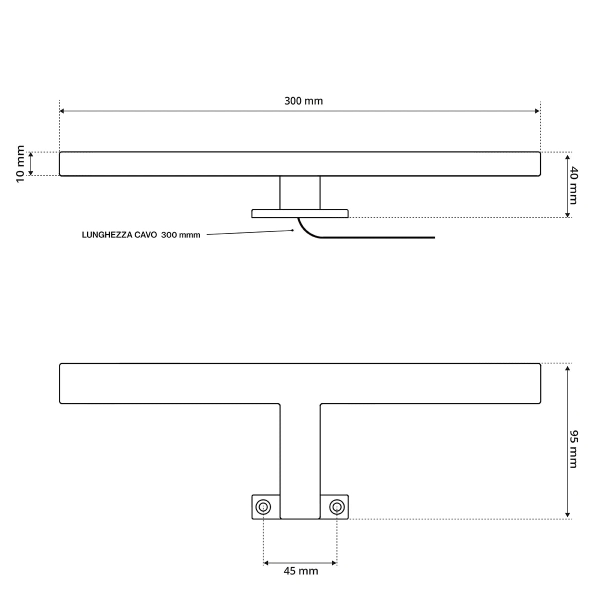 LAMPADA DA BAGNO IN POLICARBONATO 5W 400LM 4000K IP44 30C