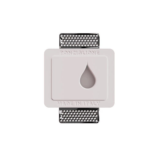 SEGNAPASSI DA INCASSO IN GESSO CERAMICO CON FORO A FORMA DI GOCCIA CON CHIP LED BRIDGELUX 3W 13,7X11,5
