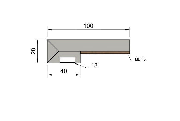 Cartongesso preassemblato Profilo veletta zero in gesso rivestito AL180