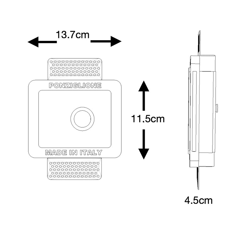 Segnapassi in gesso da incasso A LED 1WATT/2WATT ART.AL2